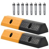 VidaXL Parkeerblokken (2 stuks) - Rubber, Geel/Zwart - 60% Korting!
