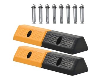VidaXL Parkeerblokken (2 stuks) - Rubber, Geel/Zwart - 60% Korting!