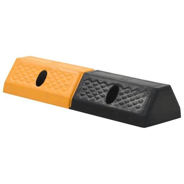 VidaXL Parkeerblokken (2 stuks) - Rubber, Geel/Zwart - 60% Korting!