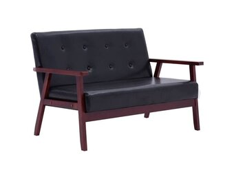 vidaXL Tweezitsbank Kunstleer Zwart | 55% Korting