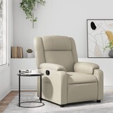 vidaXL Verstelbare Fauteuil Kunstleer Crème - 68% Korting
