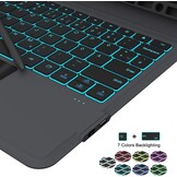Hoes met QWERTZ Toetsenbord & 7 Kleuren Verlichting voor Samsung Tab S10+/S9+ (34% Korting)