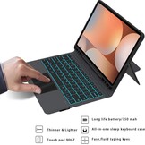 Hoes met QWERTZ Toetsenbord & 7 Kleuren Verlichting voor Samsung Tab S10+/S9+ (34% Korting)