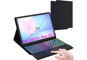 QWERTZ Tablet Toetsenbordhoes met Touchpad & Kleurverlichting - 36% Korting