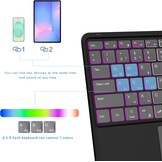 QWERTZ Tablet Toetsenbordhoes met Touchpad & Kleurverlichting - 36% Korting