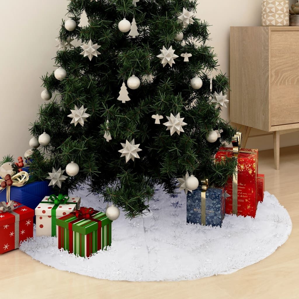 Luxe Witte Kerstboomrok Kunstvacht 122 cm (56% korting)
