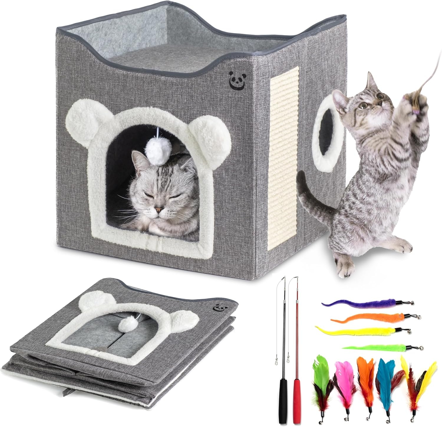 Kattenbed Hol met Krabpaal & Speelgoed - 34% Korting!