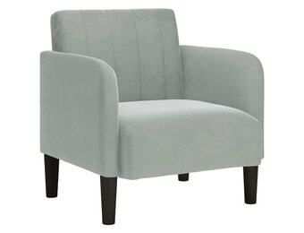 vidaXL Fauteuil Fluweel Lichtgrijs - 61% Korting