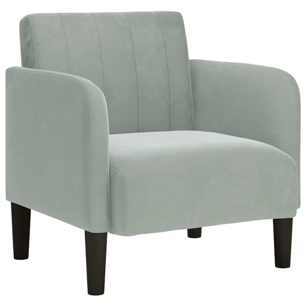 vidaXL Fauteuil Fluweel Lichtgrijs - 61% Korting
