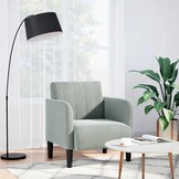 vidaXL Fauteuil Fluweel Lichtgrijs - 61% Korting