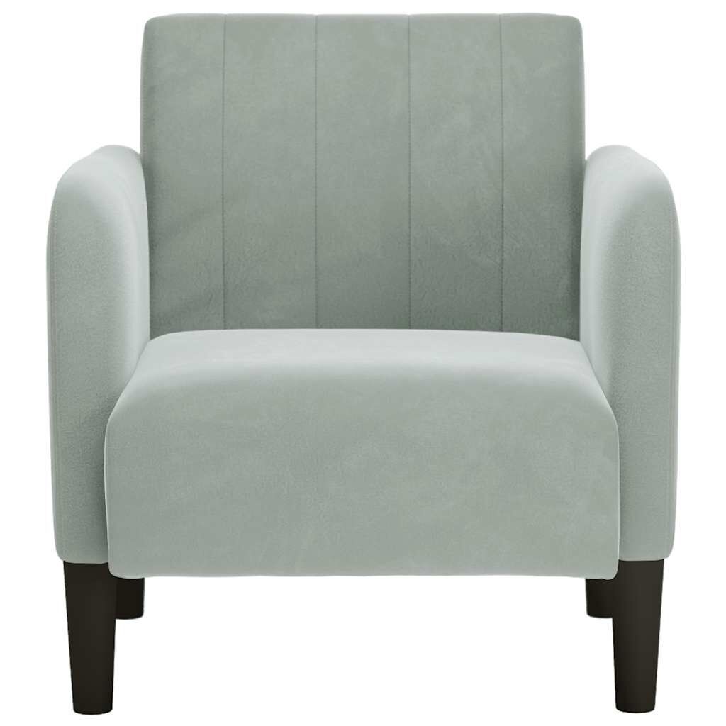 vidaXL Fauteuil Fluweel Lichtgrijs - 61% Korting