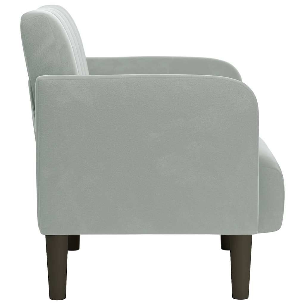 vidaXL Fauteuil Fluweel Lichtgrijs - 61% Korting