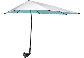 XL Strandparasol UPF 50+ UV, Blauw/Zilver - 58% Korting!