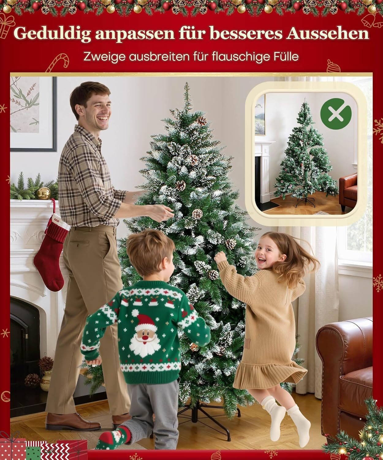 Besneeuwde Kerstboom 180 cm - Met Dennenappels & Standaard (64% Korting)