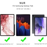 Toetsenbordhoes Samsung Tab S7 FE/S8+/S7+ 12.4" - QWERTZ, Kickstand, Verlicht
