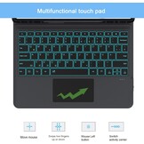 Toetsenbordhoes Samsung Tab S7 FE/S8+/S7+ 12.4" - QWERTZ, Kickstand, Verlicht