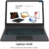 Toetsenbordhoes Samsung Tab S7 FE/S8+/S7+ 12.4" - QWERTZ, Kickstand, Verlicht