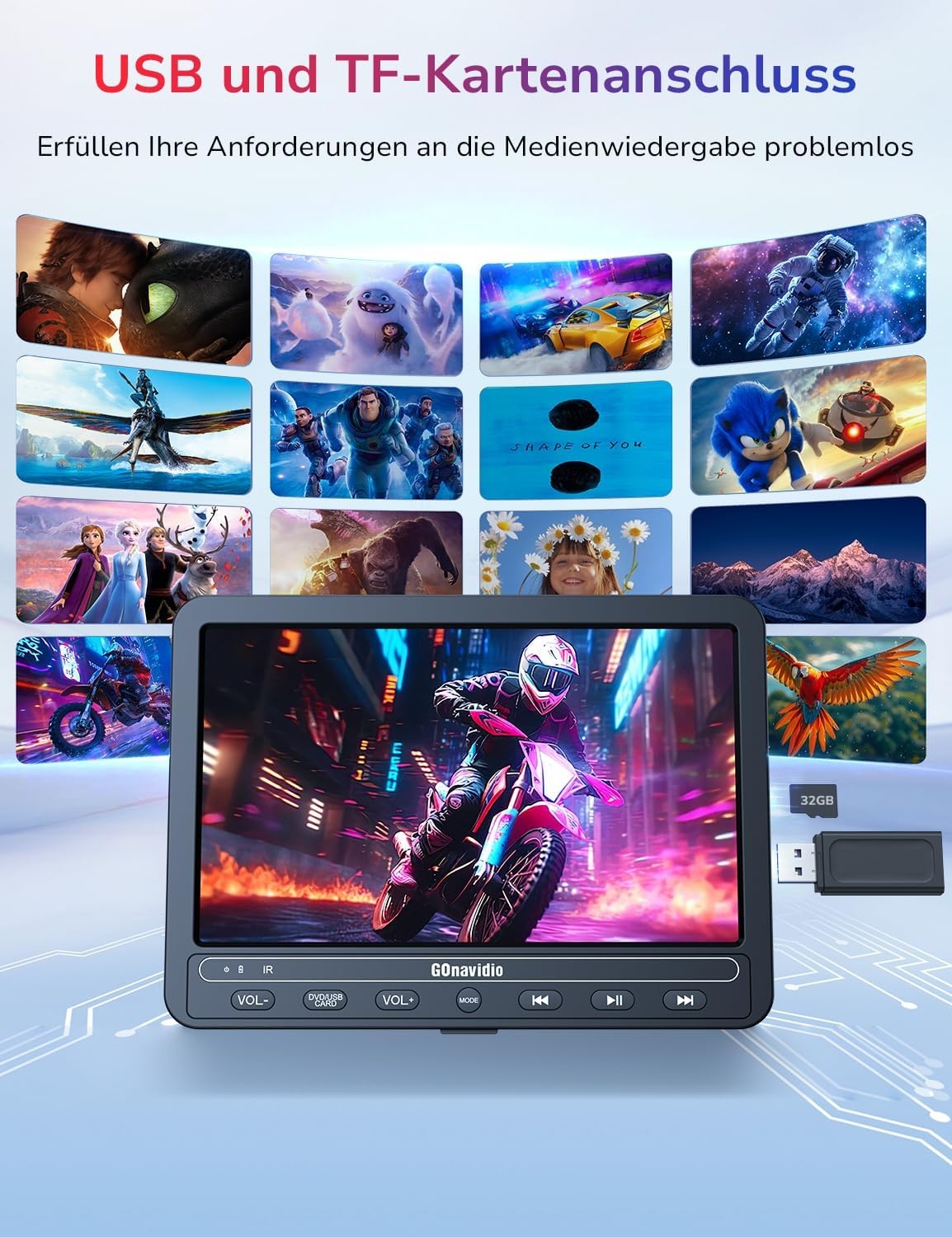 Dubbele Autodvd-speler 10,5" - 36% Korting!