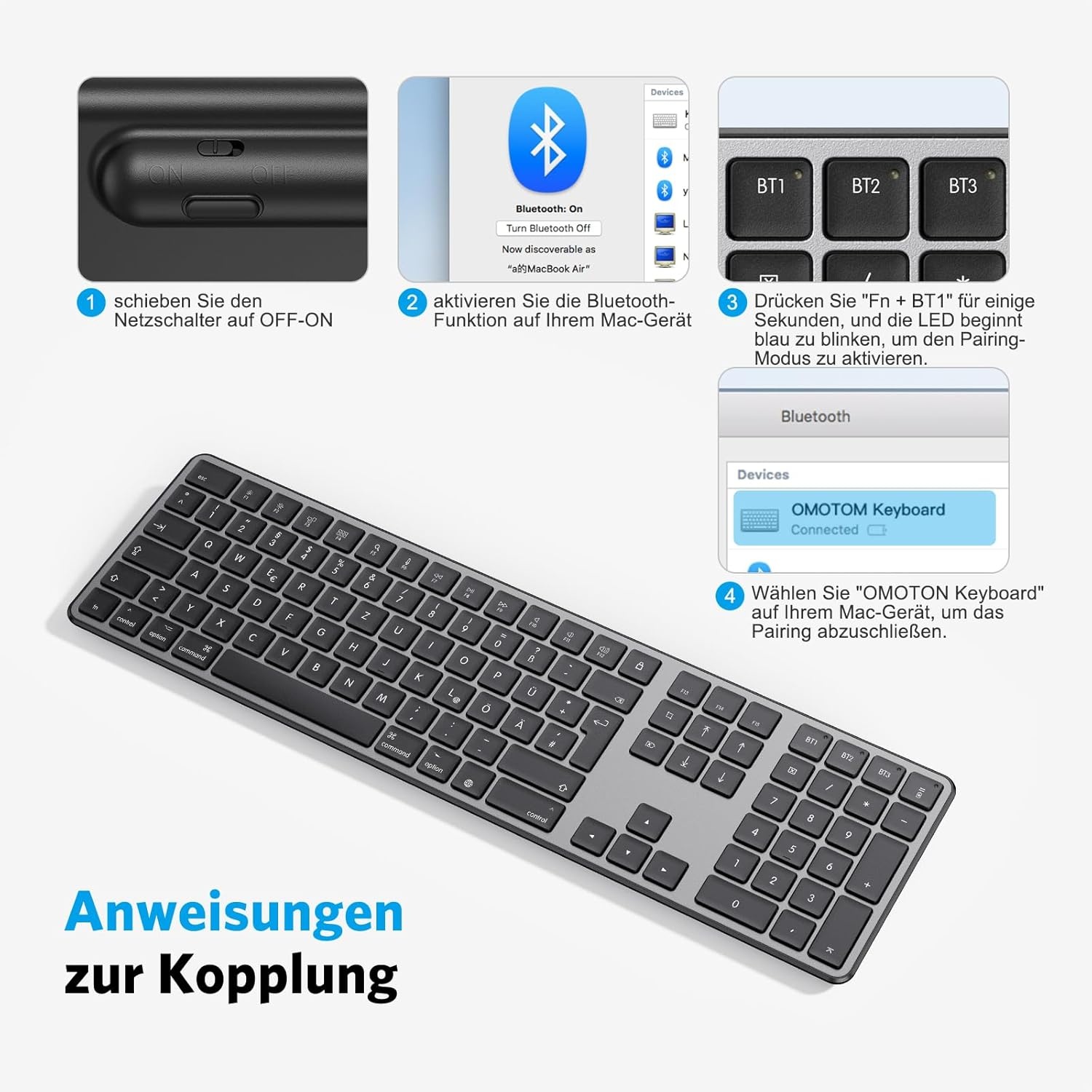 Draadloos Mac Toetsenbord QWERTZ - 46% Korting!