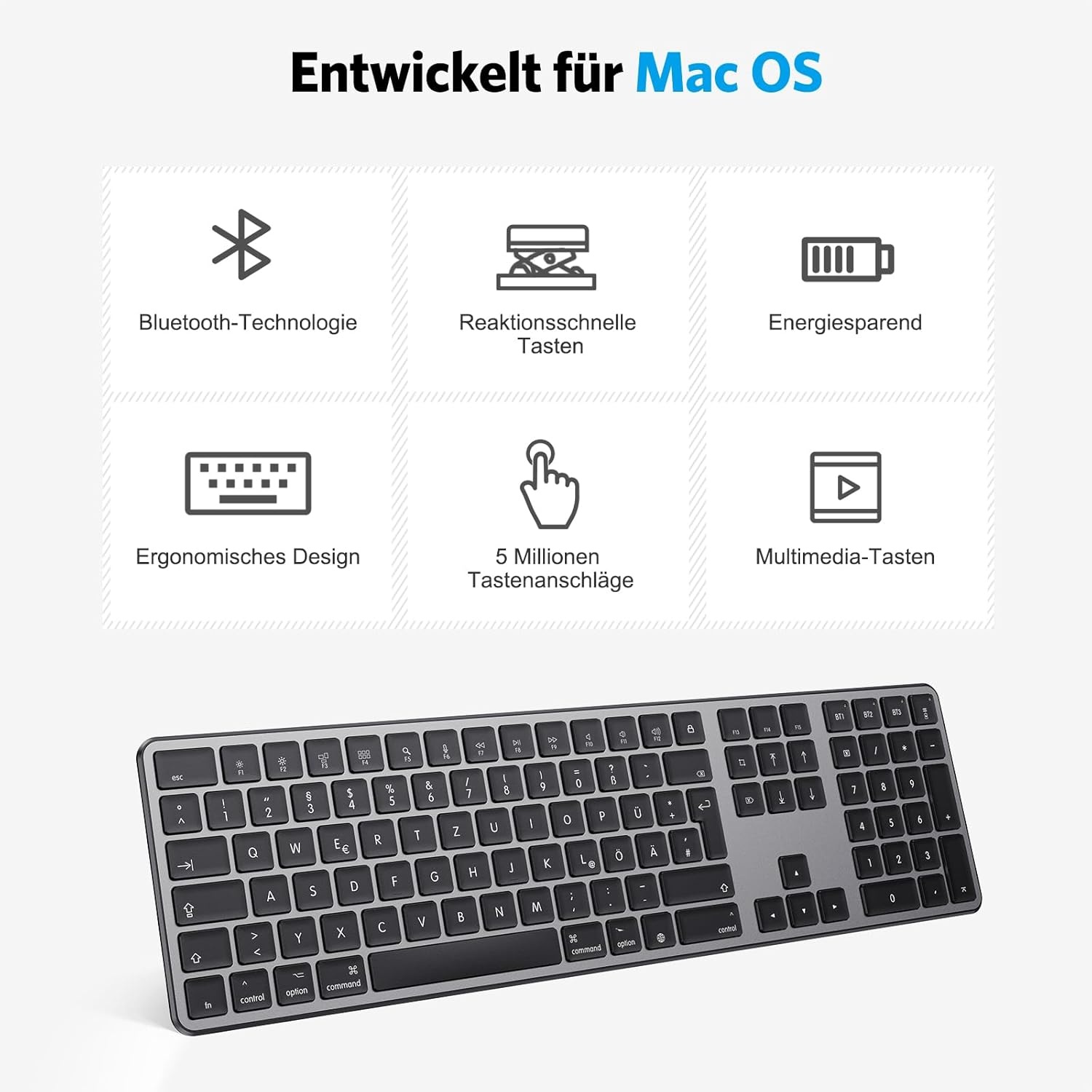 Draadloos Mac Toetsenbord QWERTZ - 46% Korting!