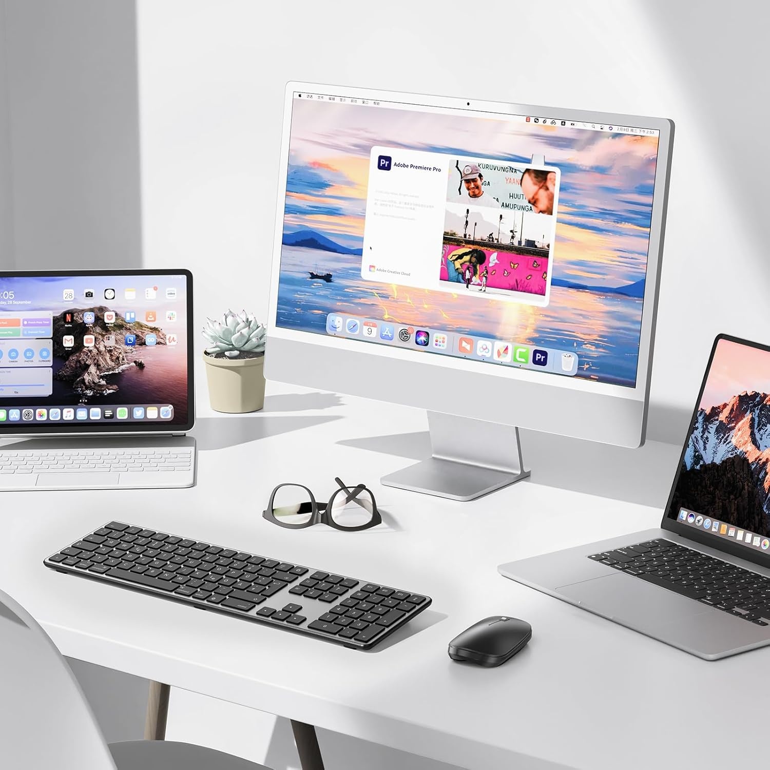 Draadloos Bluetooth Toetsenbord QWERTZ (DE) - 3 Kanalen - 35% Korting