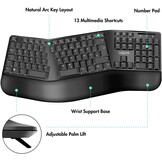Ergonomisch Draadloos Toetsenbord & Muis Set met Polssteun - 36% Korting