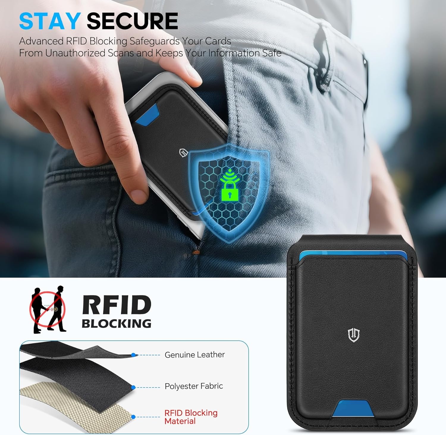 Leren Kaarthouder iPhone (RFID) - 35% Korting