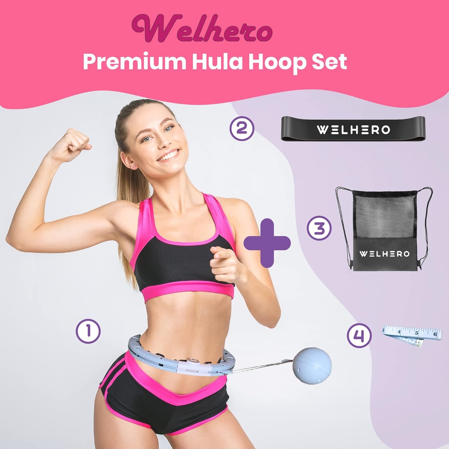 Smart Hula Hoop Fitness | Verstelbaar 66-132 cm | Zwart/Blauw | 61% Korting