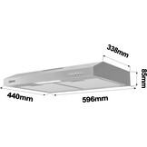 Afzuigkap 60 cm Onderbouw A+ RVS Zilver - Recirculatie of Afvoer - 3 standen - Koolstoffilter