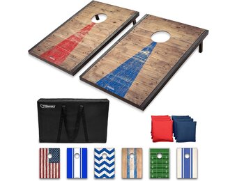 GoSports Klassieke Cornhole Set - Inclusief 8 zitzakken, reiskoffer en spelregels (stijl naar keuze)