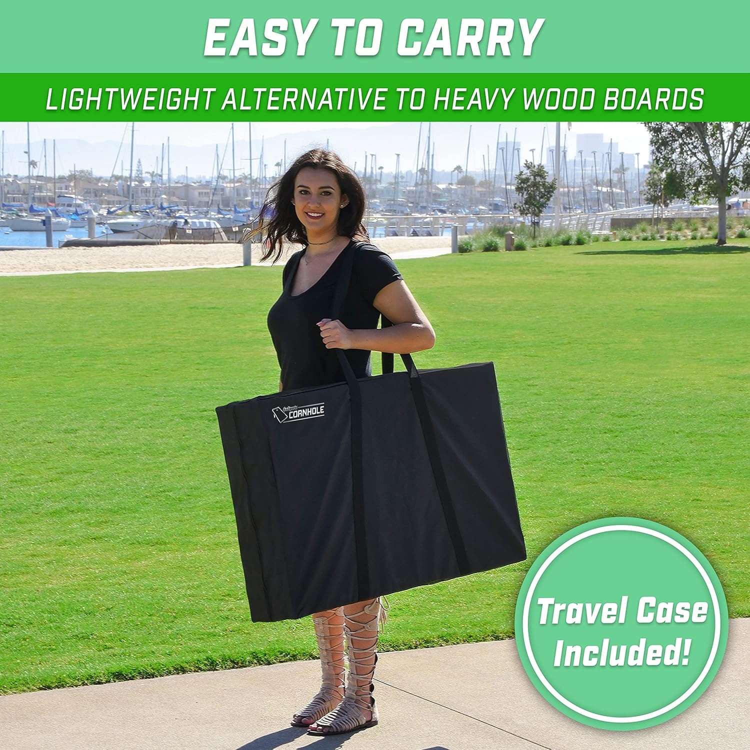 GoSports Klassieke Cornhole Set - Inclusief 8 zitzakken, reiskoffer en spelregels (stijl naar keuze)