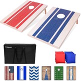 GoSports Klassieke Cornhole Set - Inclusief 8 zitzakken, reiskoffer en spelregels (stijl naar keuze)