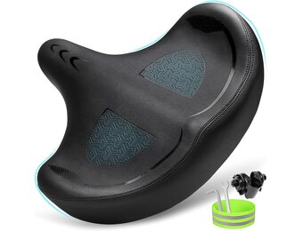 Fietszadel extra breed comfortabel ergonomisch, zacht schuim gevoerd, universeel voor heren en dames, mountainbike, stadsfiets, e-bike