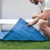 Zwembadmat Vloerbescherming Blauw PVC 400x400 cm | 43% Korting!