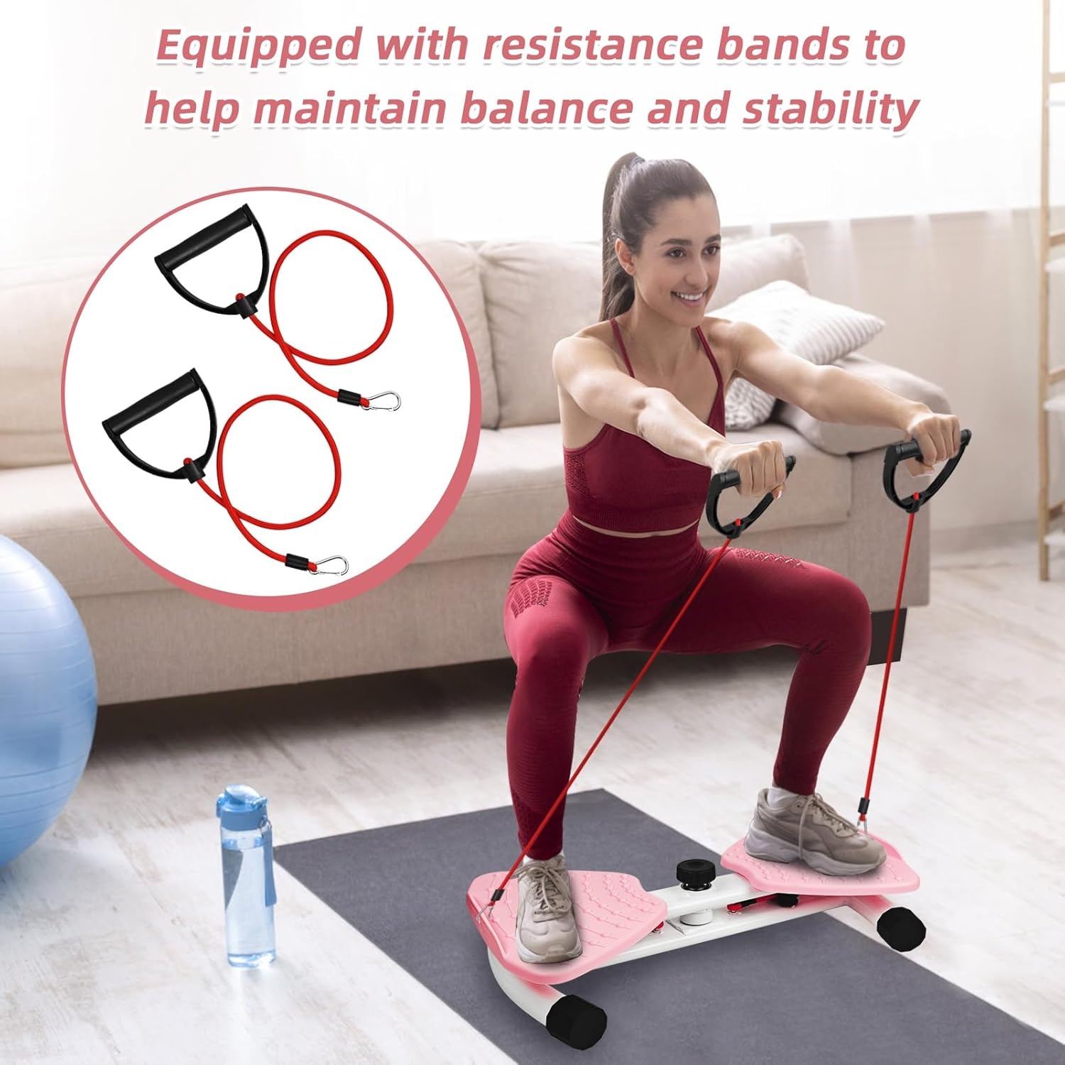 Taille Twister Twist Board met Weerstandsbanden, Dubbel Antislip Pedaal en Voetmassage voor Buik & Core Training