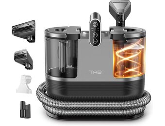 Tapijtreiniger Vlekreiniger met FastHeating, 60°C heet water, 14 kPa zuigkracht en tweetank technologie voor tapijten, trappen, auto's en stoffen