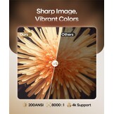 Draagbare Smart Beamer 1080P met 4K ondersteuning, WiFi6, Bluetooth 5.4, Auto Trapeziumcorrectie, 180° Draaibaar voor Thuis & Buiten