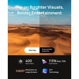 XGIMI Elfin Flip 1080P projector, Gelicentieerde Netflix, Ingebouwde verstelbare standaard, 400 ISO lumens, Schermaanpassing, 2 x 3W ingebouwde luidsprekers, Wifi, Bluetooth, Scherm spiegeling