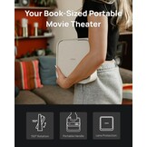 XGIMI Elfin Flip 1080P projector, Gelicentieerde Netflix, Ingebouwde verstelbare standaard, 400 ISO lumens, Schermaanpassing, 2 x 3W ingebouwde luidsprekers, Wifi, Bluetooth, Scherm spiegeling