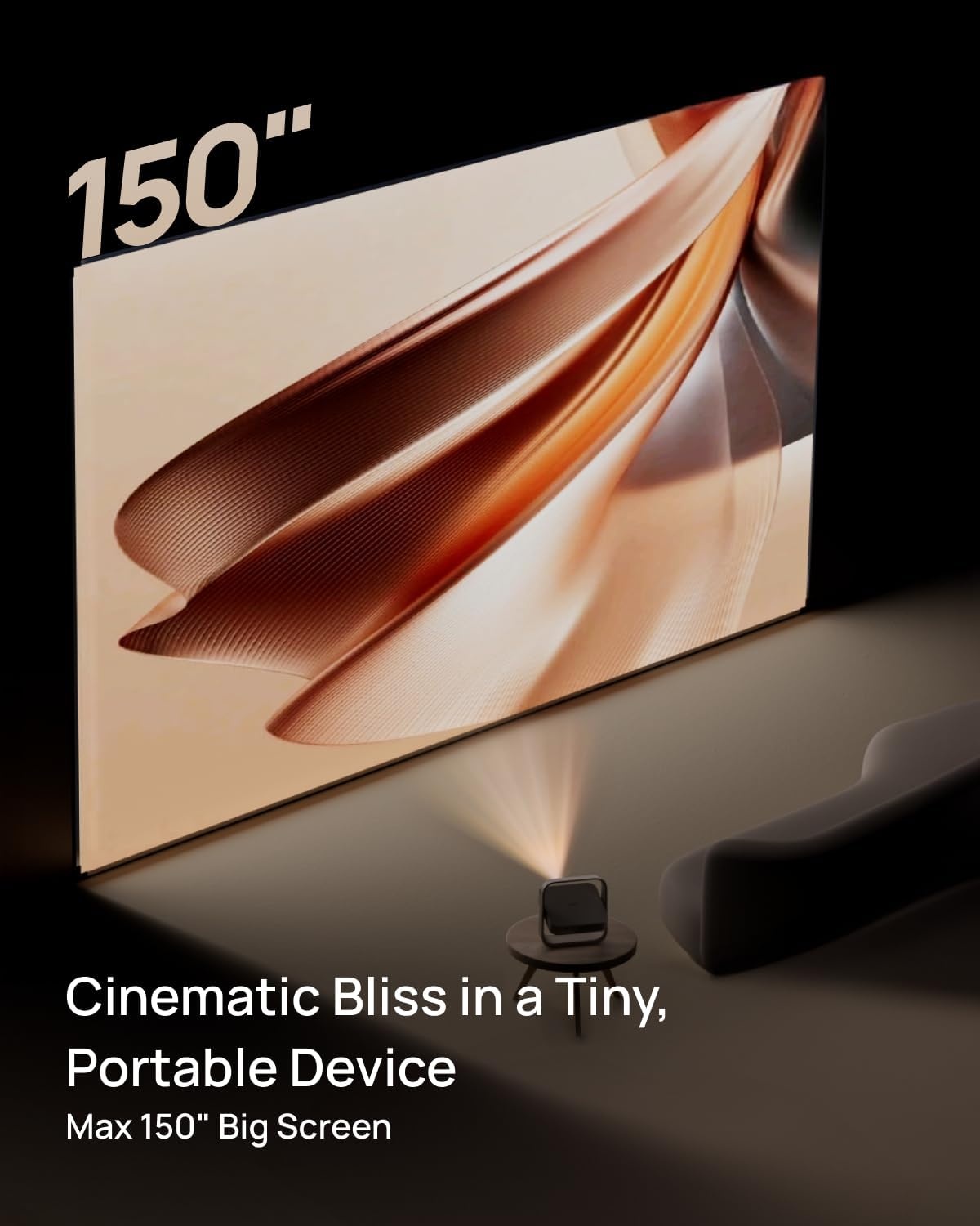 XGIMI Elfin Flip 1080P projector, Gelicentieerde Netflix, Ingebouwde verstelbare standaard, 400 ISO lumens, Schermaanpassing, 2 x 3W ingebouwde luidsprekers, Wifi, Bluetooth, Scherm spiegeling