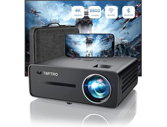 Beamer, Full HD 1080P 9800 Lumen Beamer 5G WiFi Bluetooth Beamer Unterstützung 4K Video, LED Heimkino Videoprojektor 350 Zoll Display, Kompatibel mit Fire Stick, Smartphone, PS5