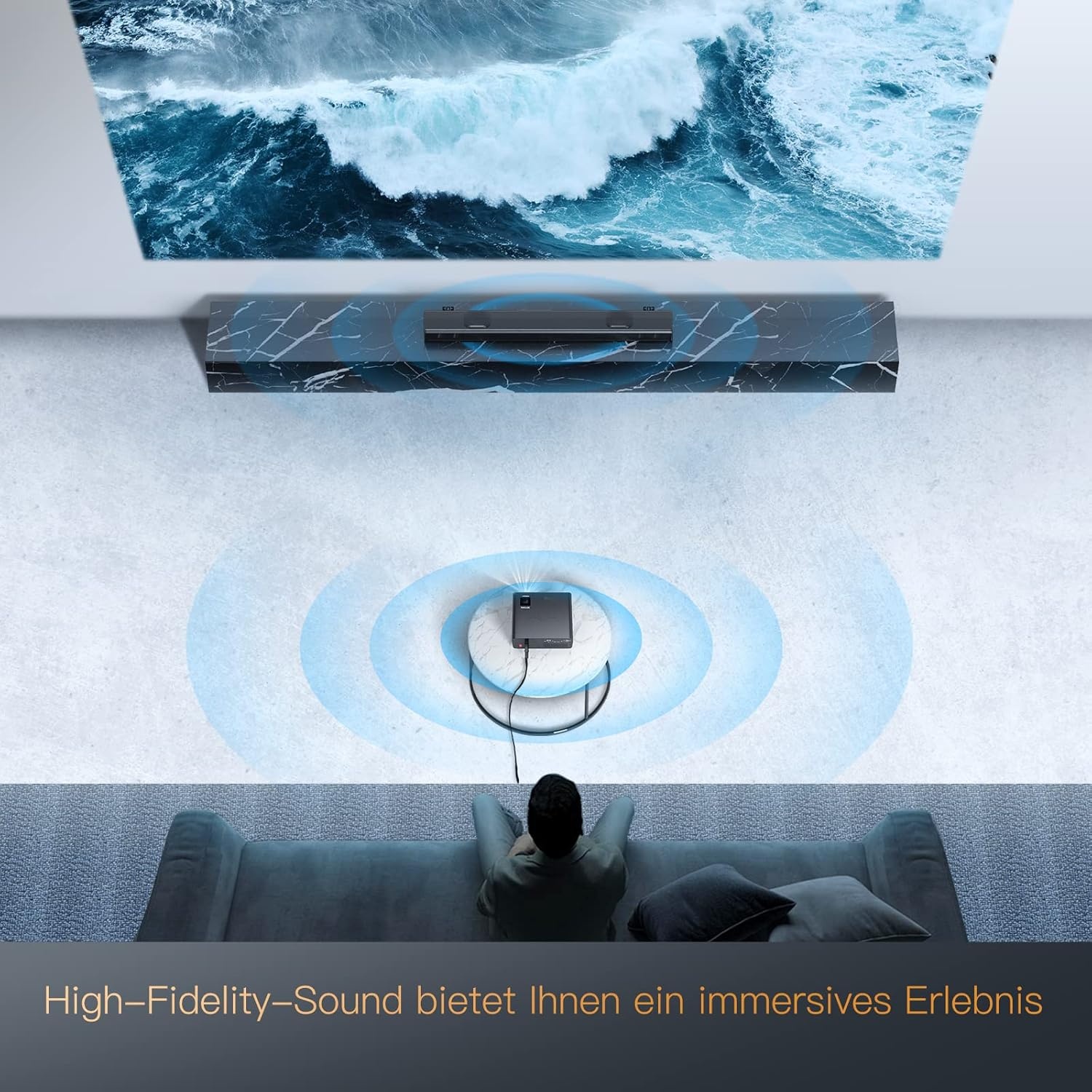 Beamer, Full HD 1080P 9800 Lumen Beamer 5G WiFi Bluetooth Beamer Unterstützung 4K Video, LED Heimkino Videoprojektor 350 Zoll Display, Kompatibel mit Fire Stick, Smartphone, PS5