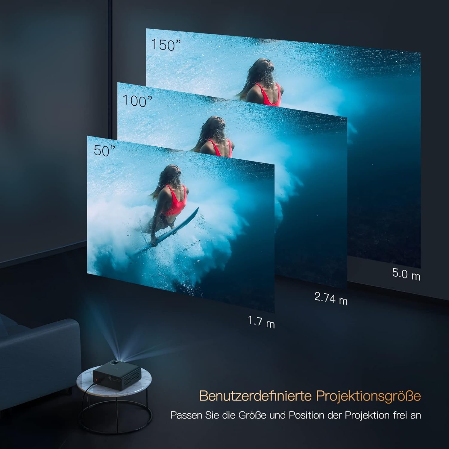 Home Cinema Beamer 1080P (4K) 9800 Lumen - 43% Korting!