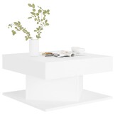 Bewerkt Houten Salontafel Wit 57x57x30 cm - 70% Korting!