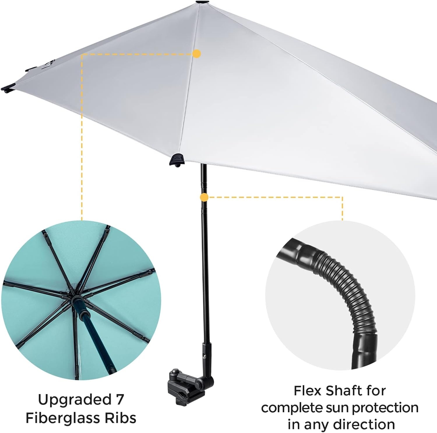 XL Strandparasol met UV 50+ Bescherming & Klem - 53% Korting!