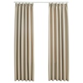 vidaXL Verduisterende Gordijnen met Haken (2 st.) - Beige - 39% Korting!
