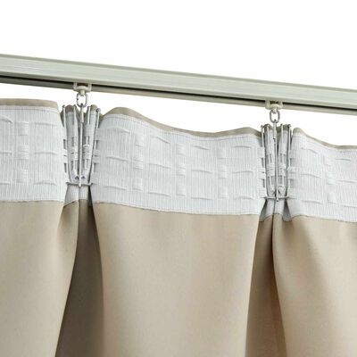 vidaXL Verduisterende Gordijnen met Haken (2 st.) - Beige - 39% Korting!