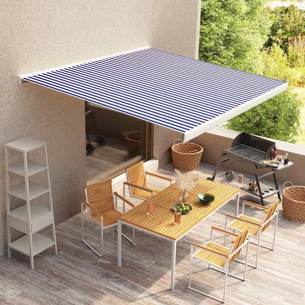 VidaXL Luifeldoek 350x250 cm Blauw/Wit - 29% Korting!