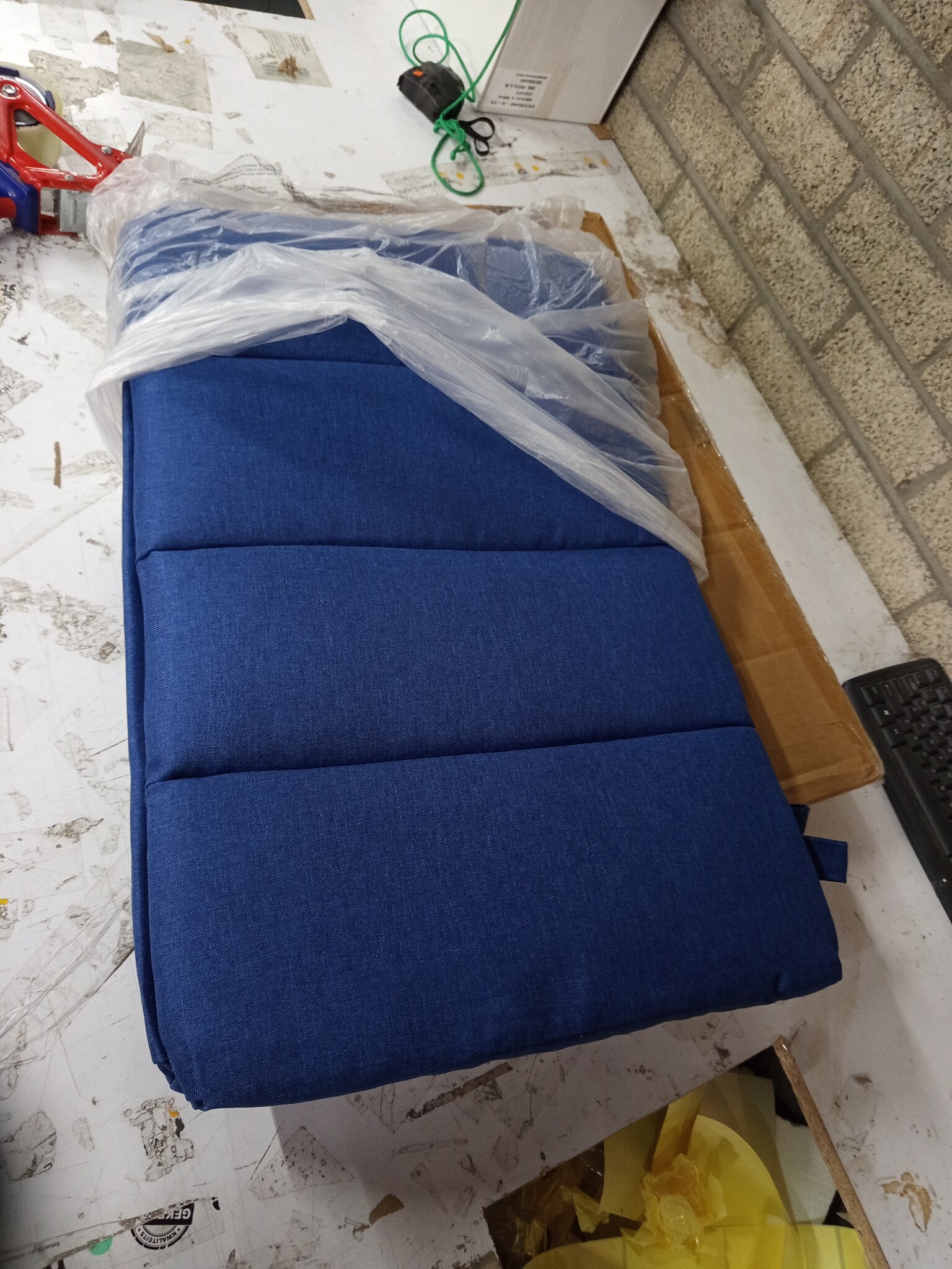 vidaXL Hoofdbordkussen "Hanko" 140 cm stof lichtgrijs