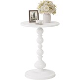 Metalen Ronde Bijzettafel Mat Wit (56% Korting) - 21 inch Hoog